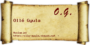 Ollé Gyula névjegykártya