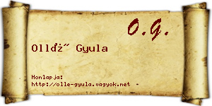 Ollé Gyula névjegykártya